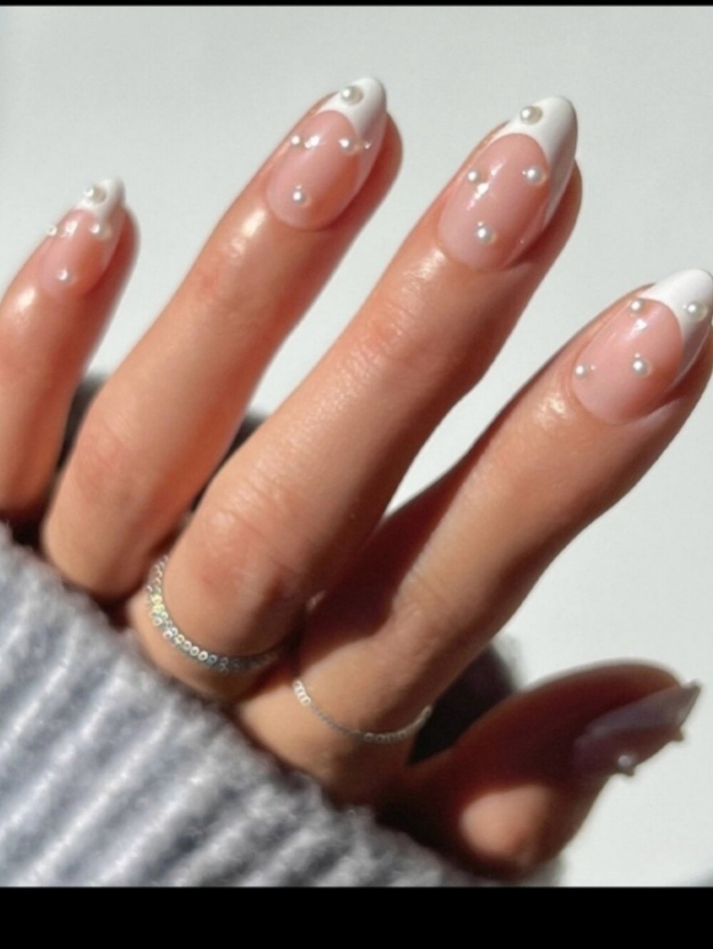 GLAMNETIC Pink & White French Tip Press-On Nails
